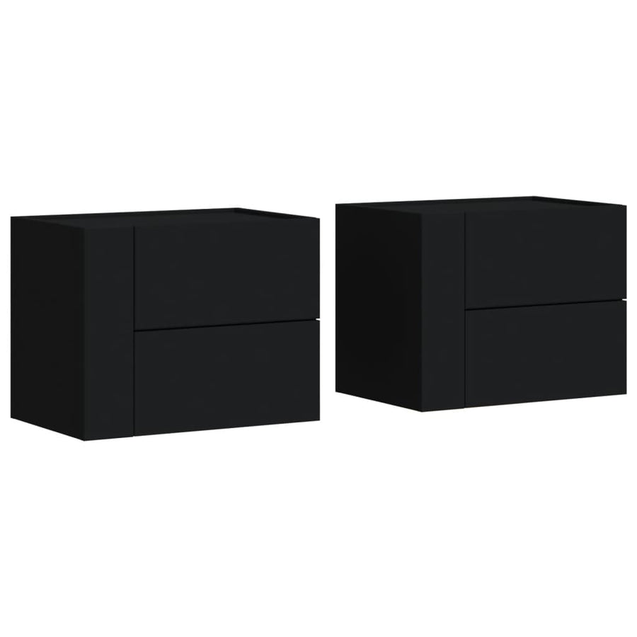 Nachtkastjes wandgemonteerd 2 st 45x30x35 cm zwart