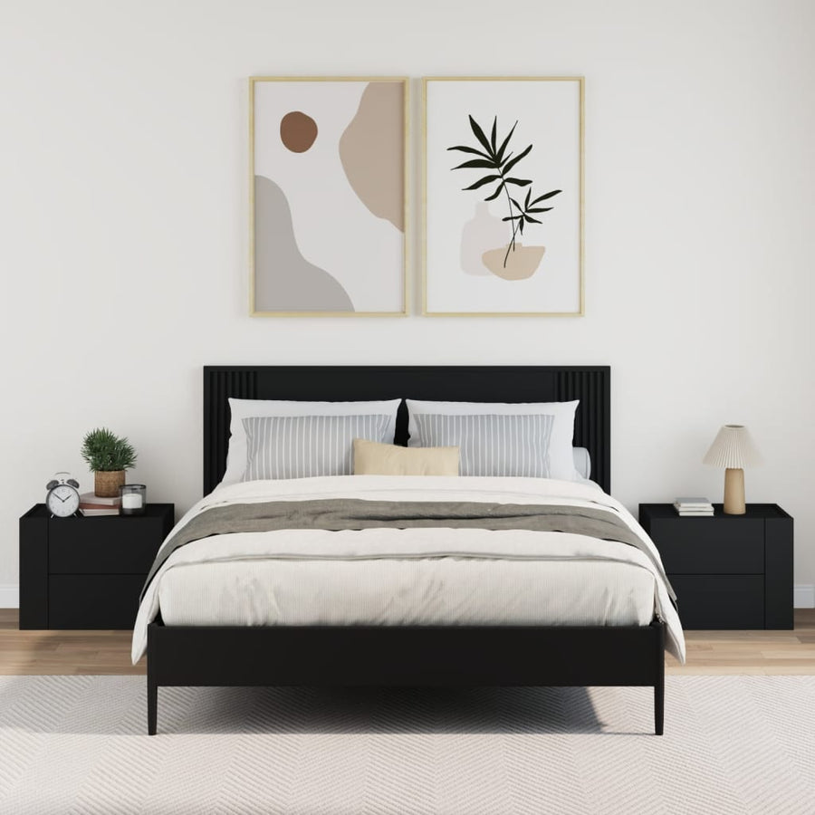 Nachtkastjes wandgemonteerd 2 st 45x30x35 cm zwart