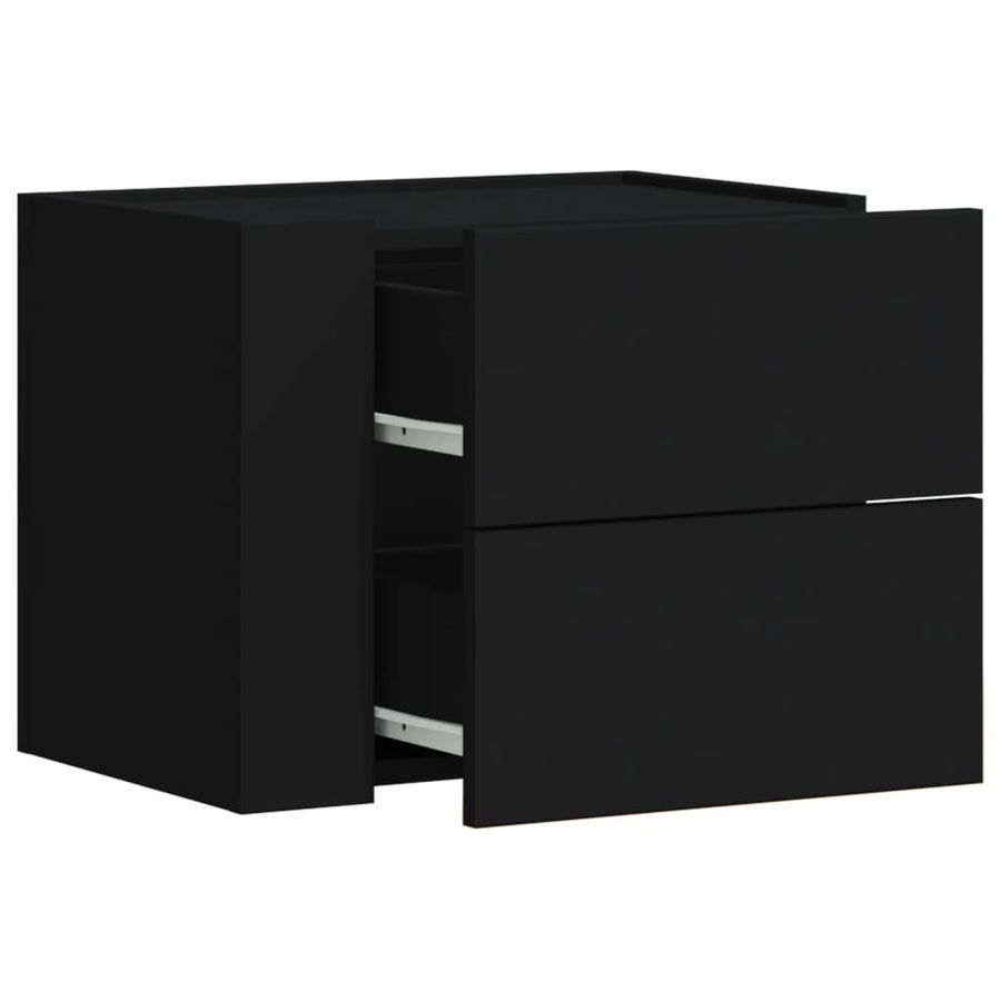 Nachtkastjes wandgemonteerd 2 st 45x30x35 cm zwart