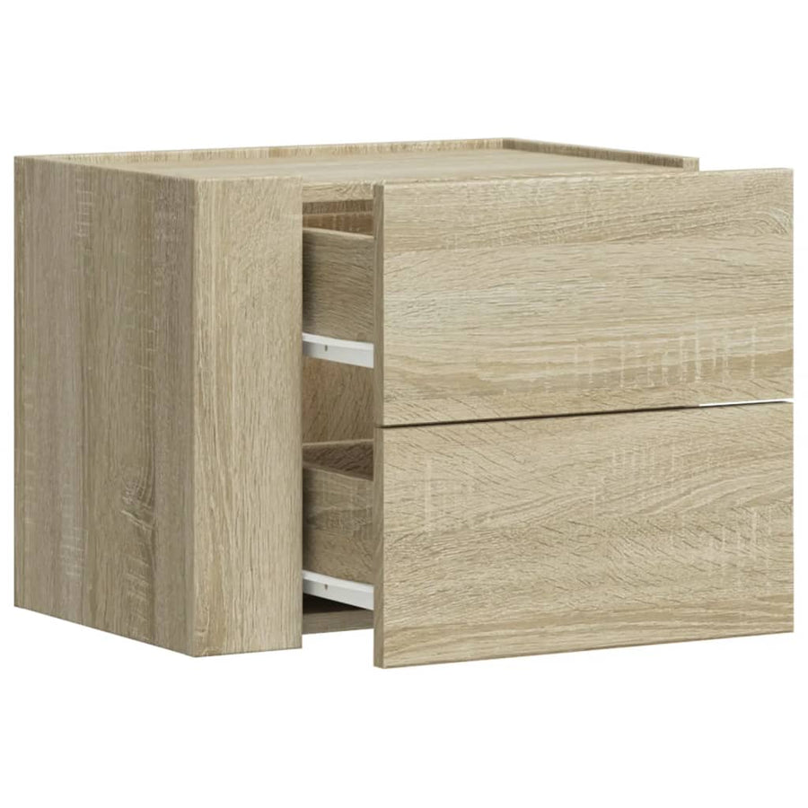 Nachtkastje wandgemonteerd 45x30x35 cm sonoma eikenkleurig