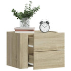 Nachtkastje wandgemonteerd 45x30x35 cm sonoma eiken