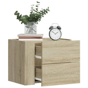 Nachtkastje wandgemonteerd 45x30x35 cm sonoma eiken