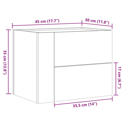 Nachtkastjes 2 st wandgemonteerd 45x30x35 cm sonoma eikenkleur