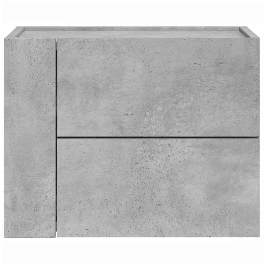 Nachtkastjes 2 st wandgemonteerd 45x30x35 cm betongrijs