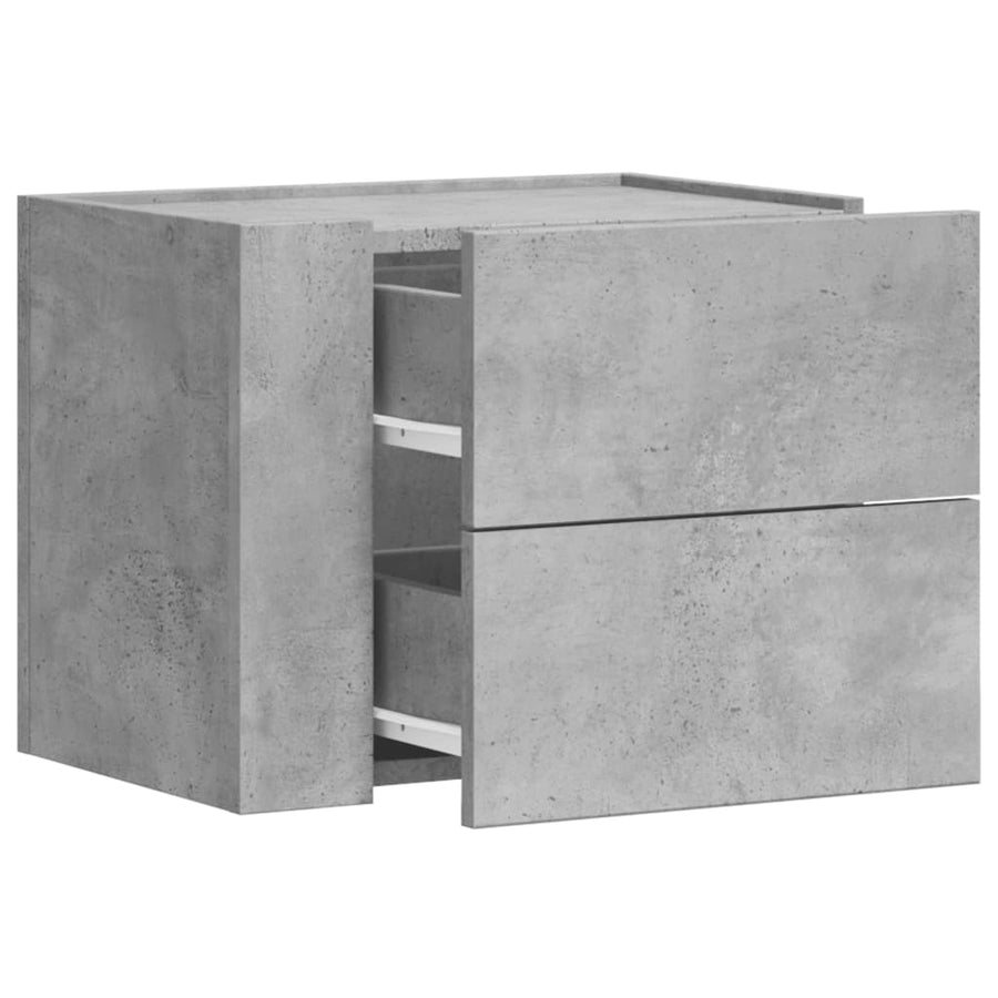 Nachtkastjes 2 st wandgemonteerd 45x30x35 cm betongrijs