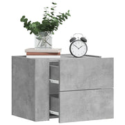 Nachtkastjes 2 st 45x30x35 cm betongrijs wandmontage