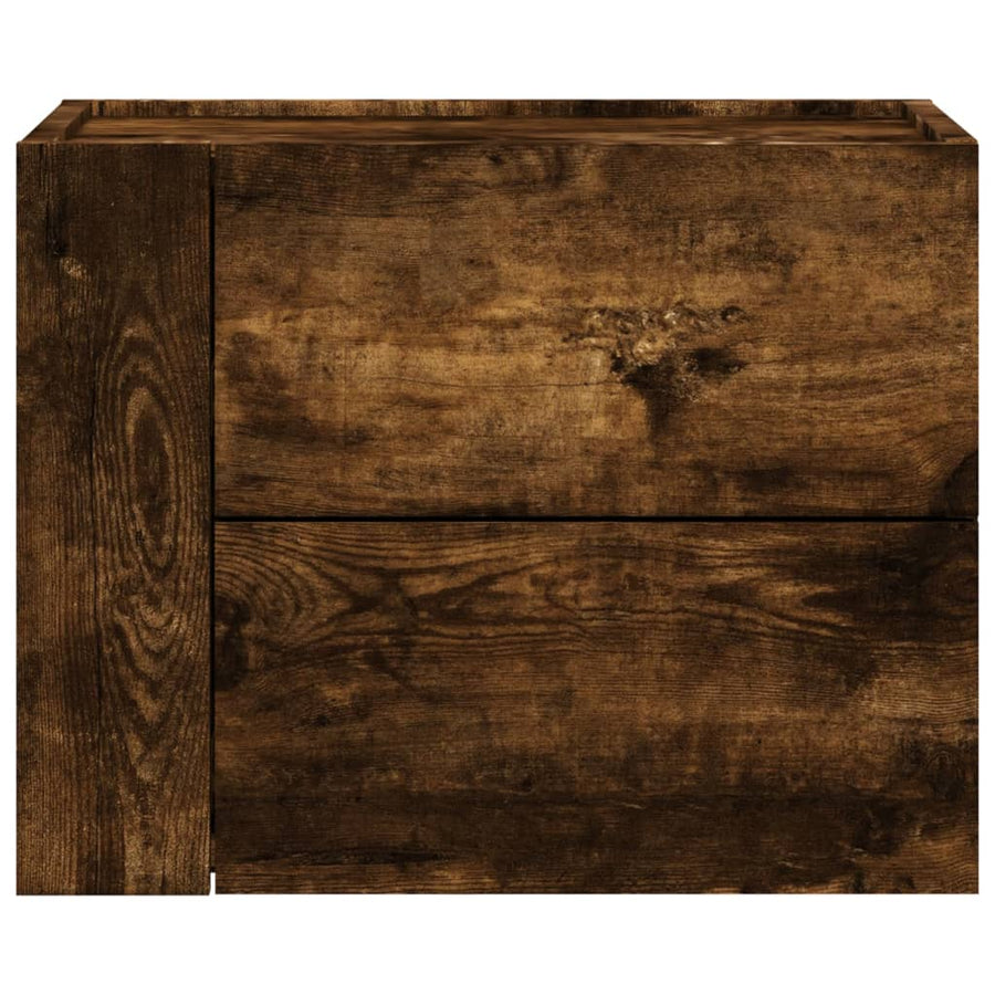 Nachtkastjes 2 st wandgemonteerd 45x30x35 cm gerookt eikenkleur