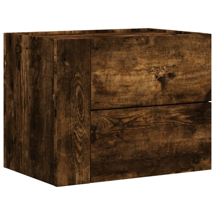 Nachtkastjes 2 st wandgemonteerd 45x30x35 cm gerookt eikenkleur
