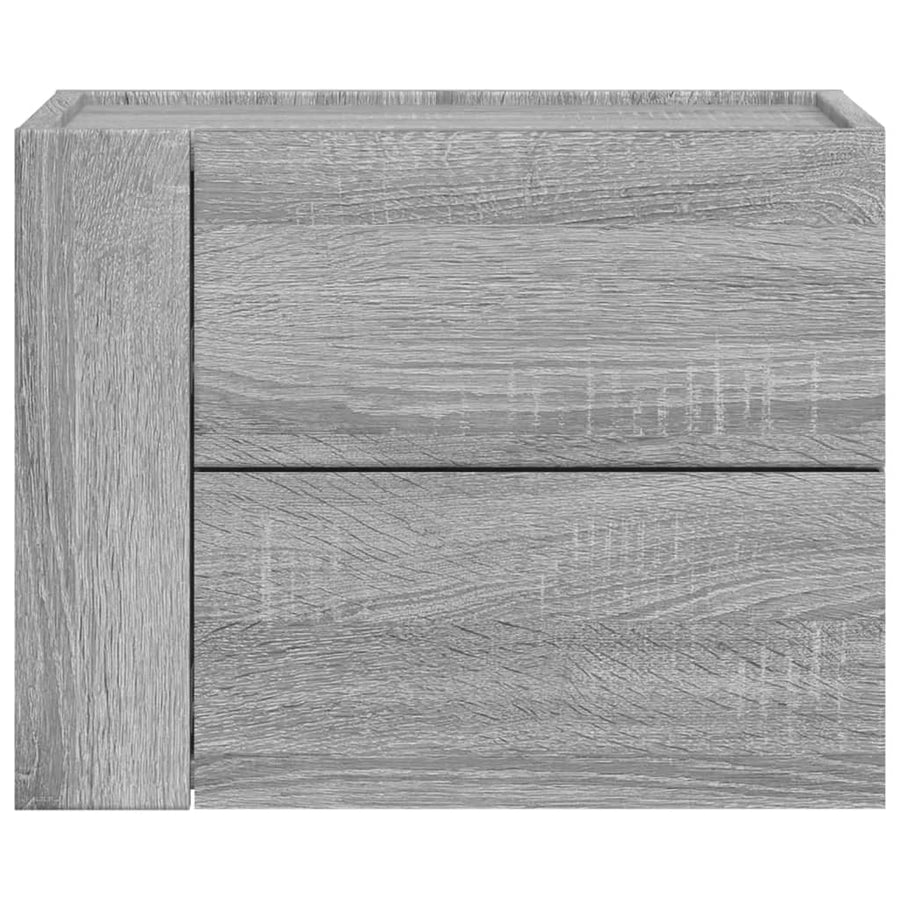 Nachtkastjes 2 st wandgemonteerd 45x30x35 cm grijs sonoma eiken