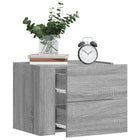 Nightstands 2 pcs wall-mounted 45x30x35 cm grey Sonoma oak