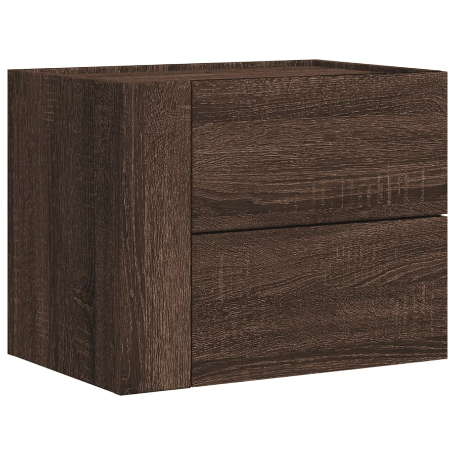 Nachtkastje wandgemonteerd 45x30x35 cm bruin eikenkleurig