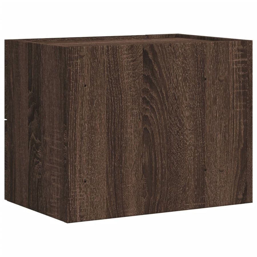 Nachtkastje wandgemonteerd 45x30x35 cm bruin eikenkleurig