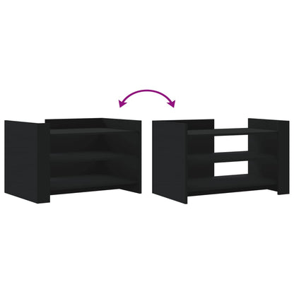 Salontafel 80x50x50 cm bewerkt hout zwart