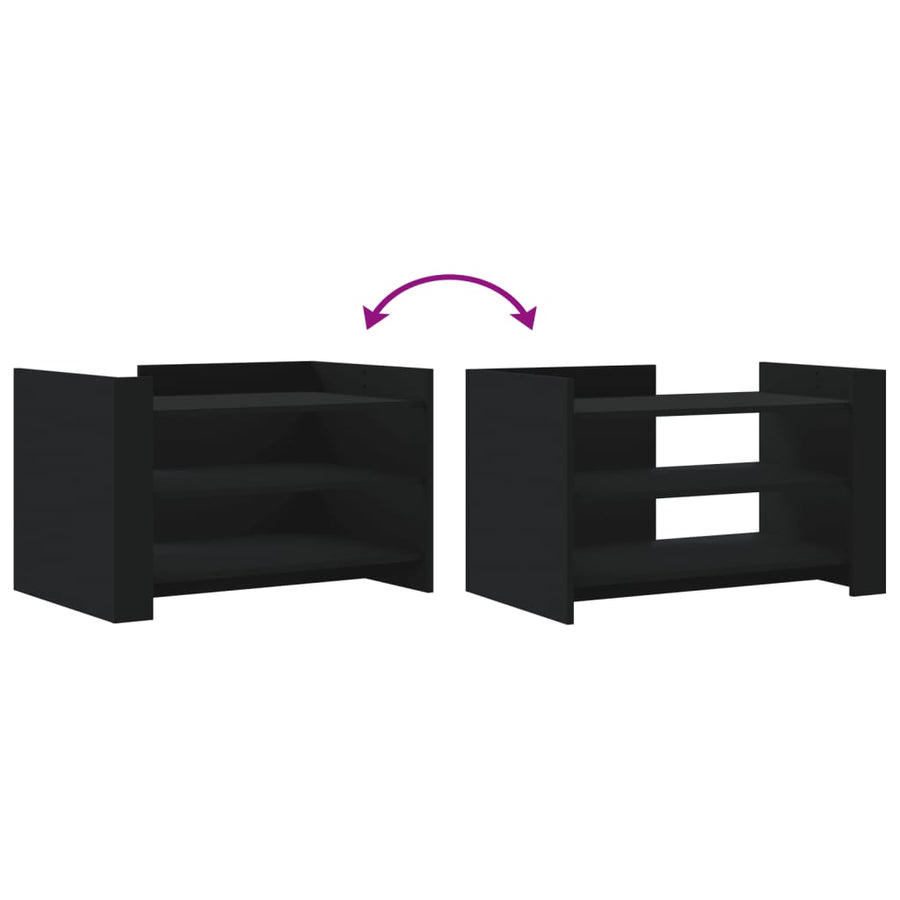 Salontafel 80x50x50 cm bewerkt hout zwart