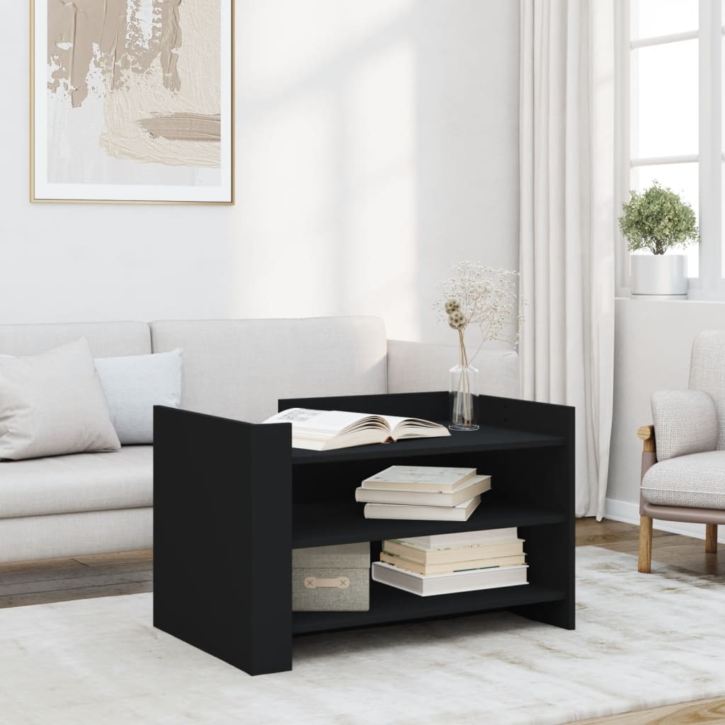 Salontafel 80x50x50 cm bewerkt hout zwart