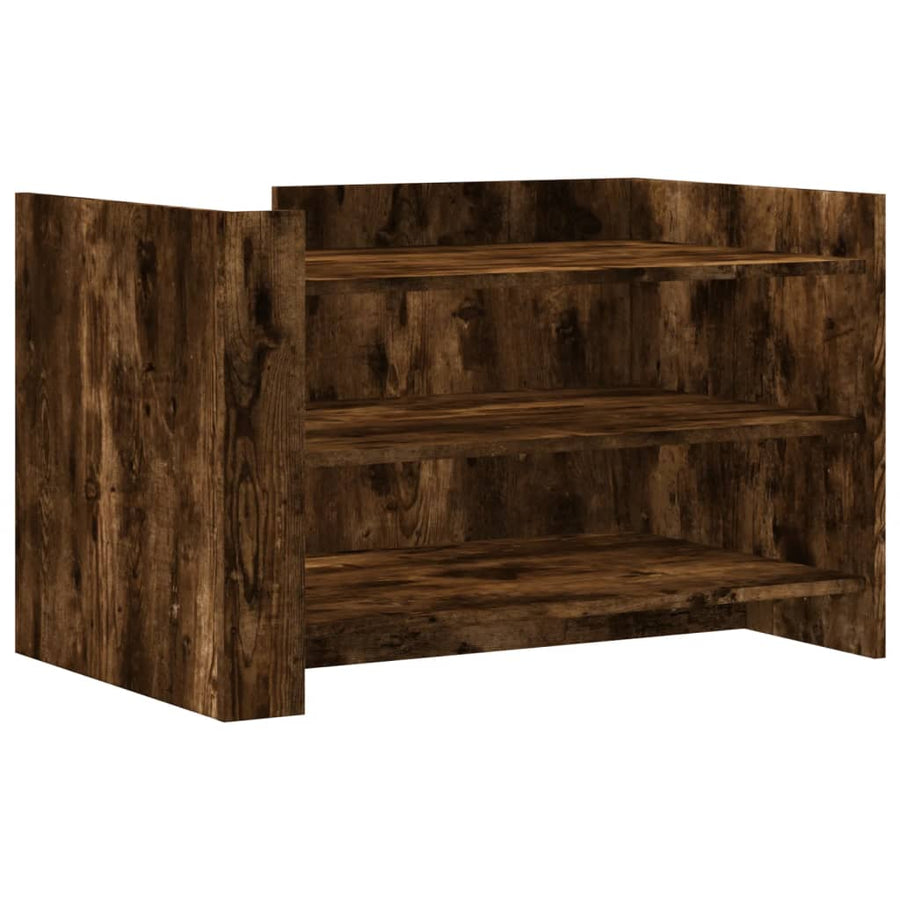 Salontafel 80x50x50 cm bewerkt hout gerookt eikenkleurig