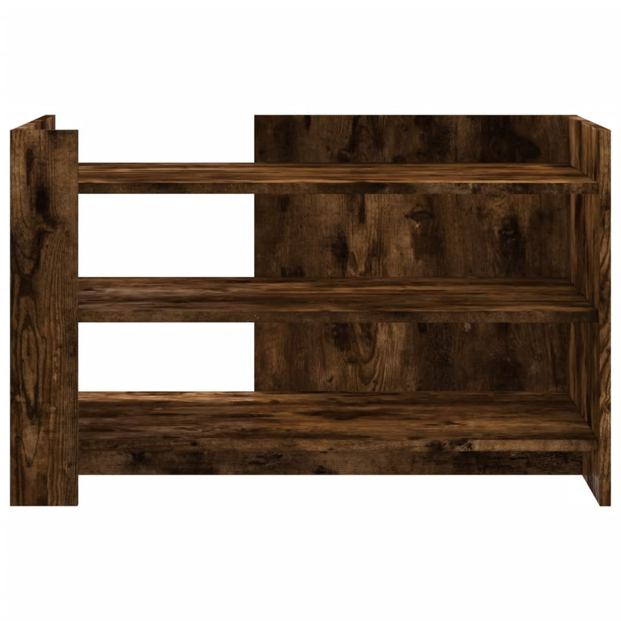 Salontafel 80x50x50 cm bewerkt hout gerookt eikenkleurig
