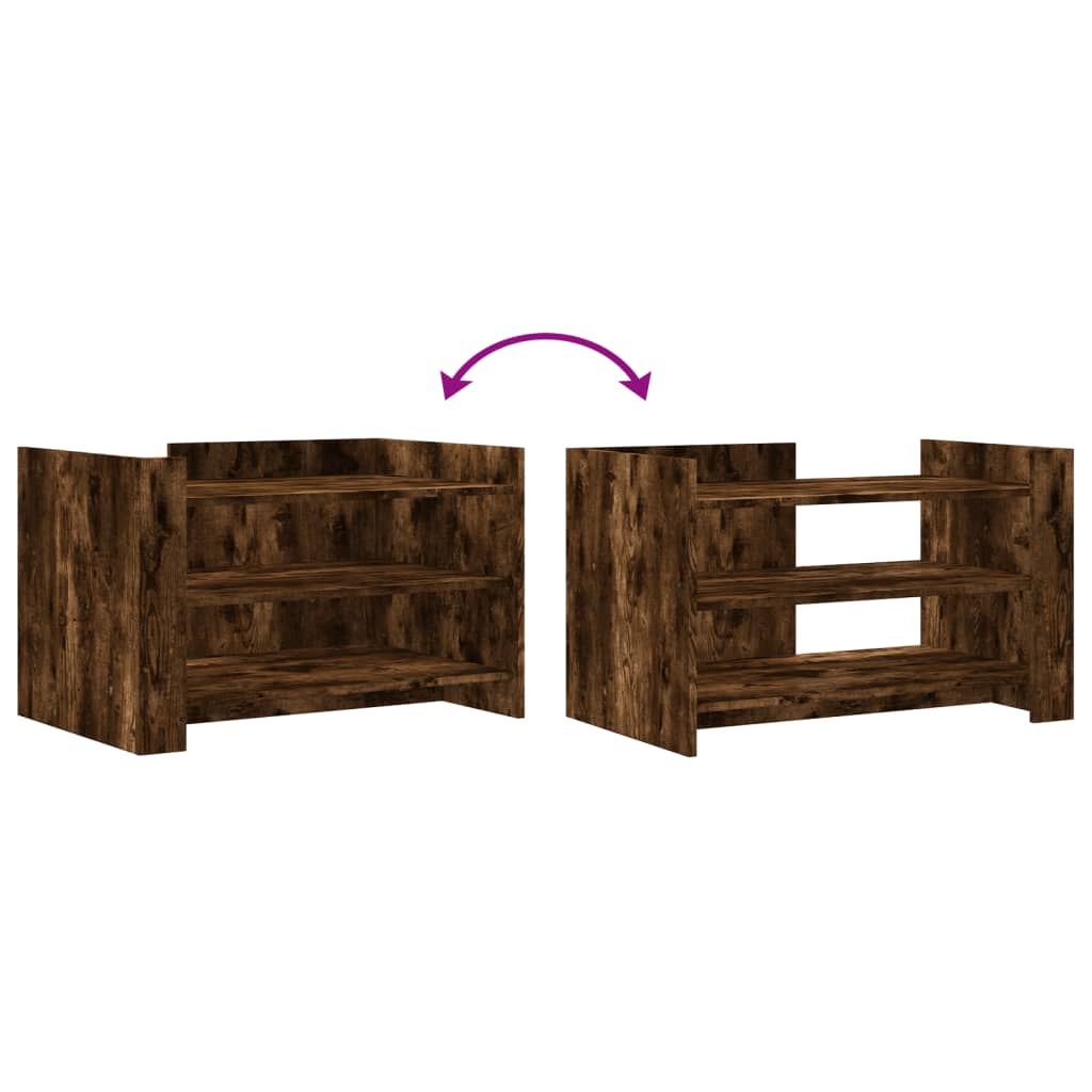 Salontafel 80x50x50 cm bewerkt hout gerookt eikenkleurig