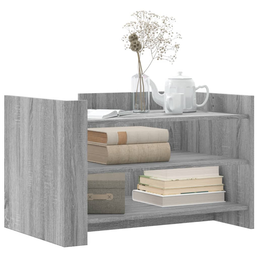 Salontafel 80x50x50 cm bewerkt hout grijs sonoma eikenkleur
