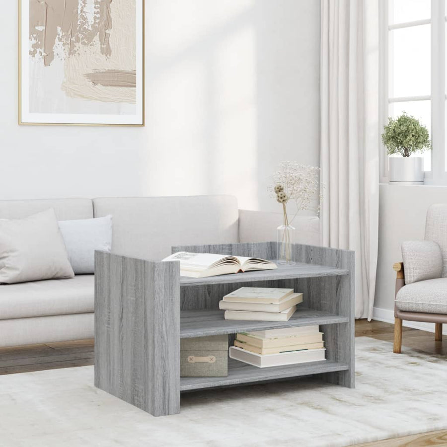 Salontafel 80x50x50 cm bewerkt hout grijs sonoma eikenkleur