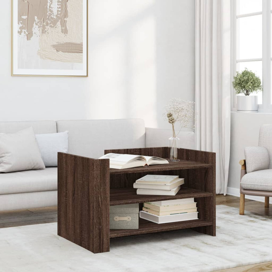Salontafel 80x50x50 cm bewerkt hout bruin eikenkleur