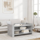 Coffee table 100x50x50 cm treated wood concrete grey