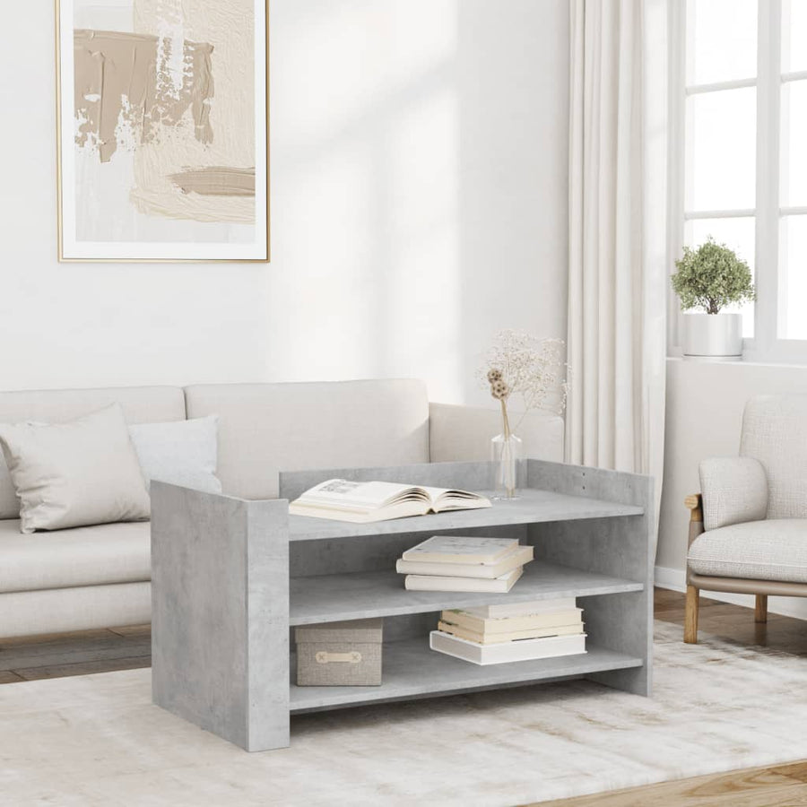 Salontafel 100x50x50 cm bewerkt hout betongrijs