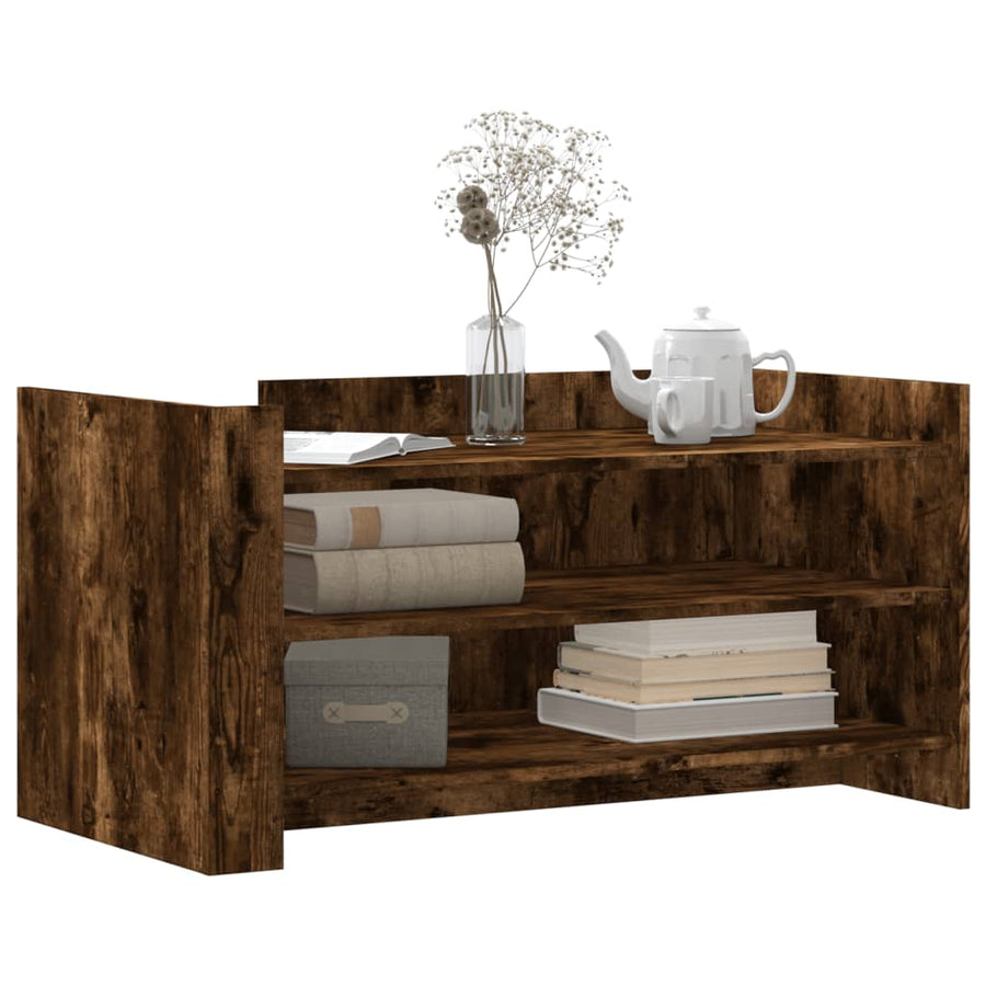 Salontafel 100x50x50 cm bewerkt hout gerookt eikenkleurig