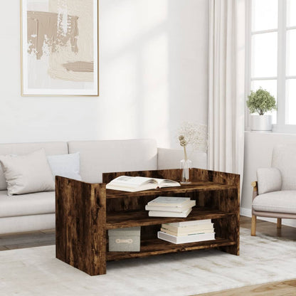 Salontafel 100x50x50 cm bewerkt hout gerookt eikenkleurig
