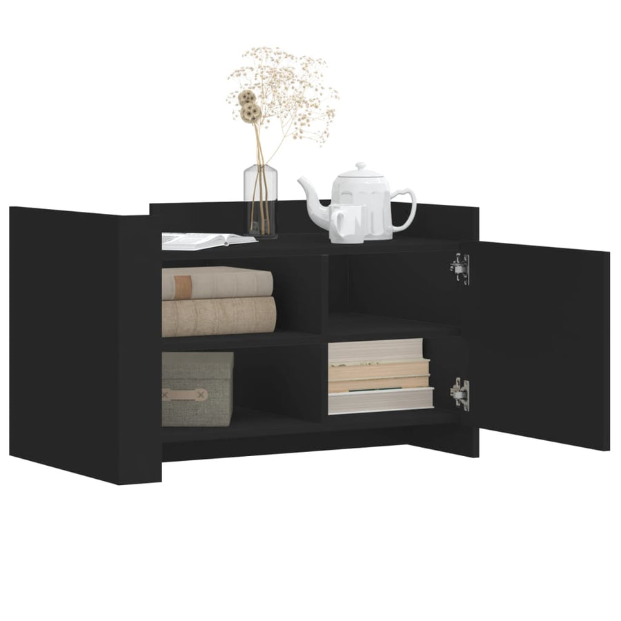Salontafel 80x50x50 cm bewerkt hout zwart