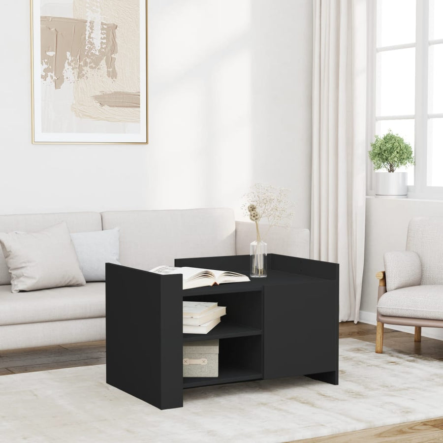 Salontafel 80x50x50 cm bewerkt hout zwart