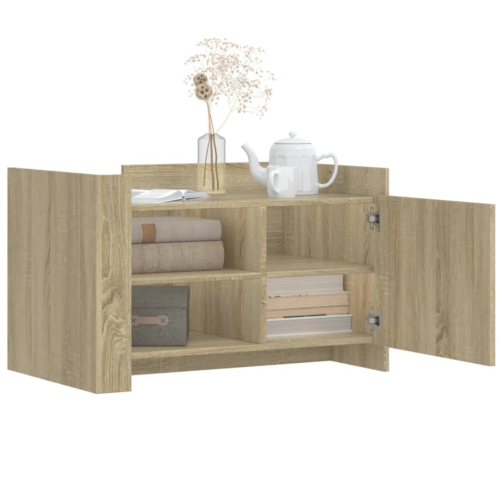Salontafel 80x50x50 cm bewerkt hout sonoma eikenkleurig