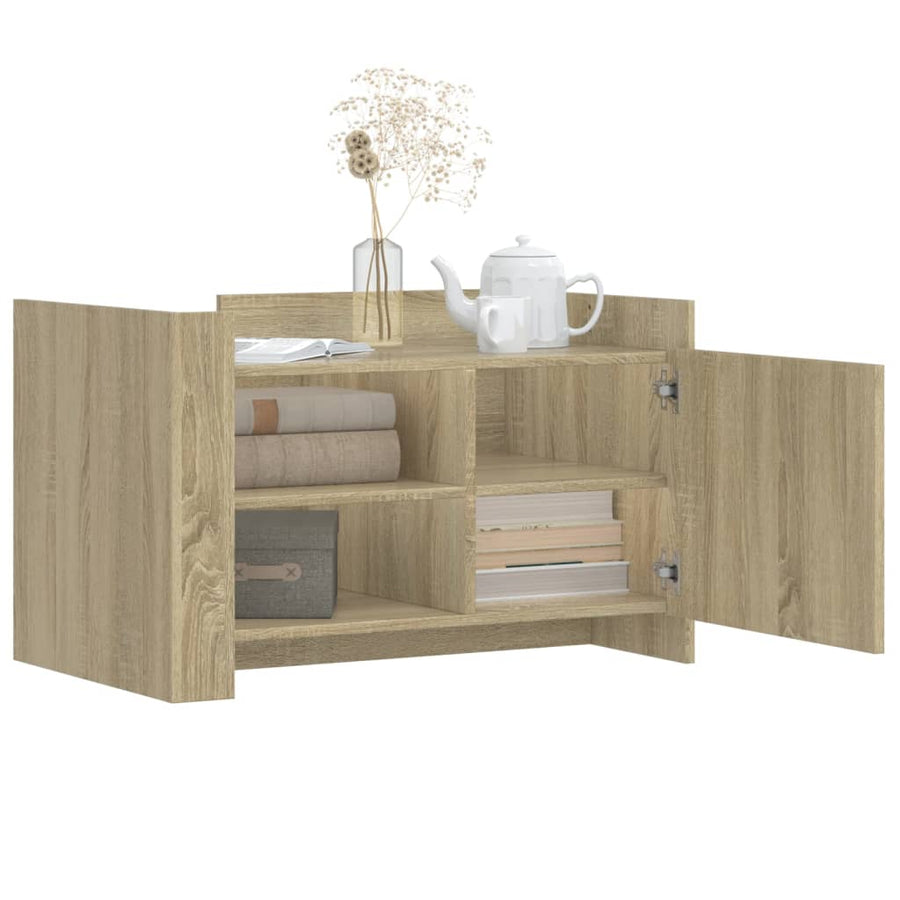 Salontafel 80x50x50 cm bewerkt hout sonoma eikenkleurig
