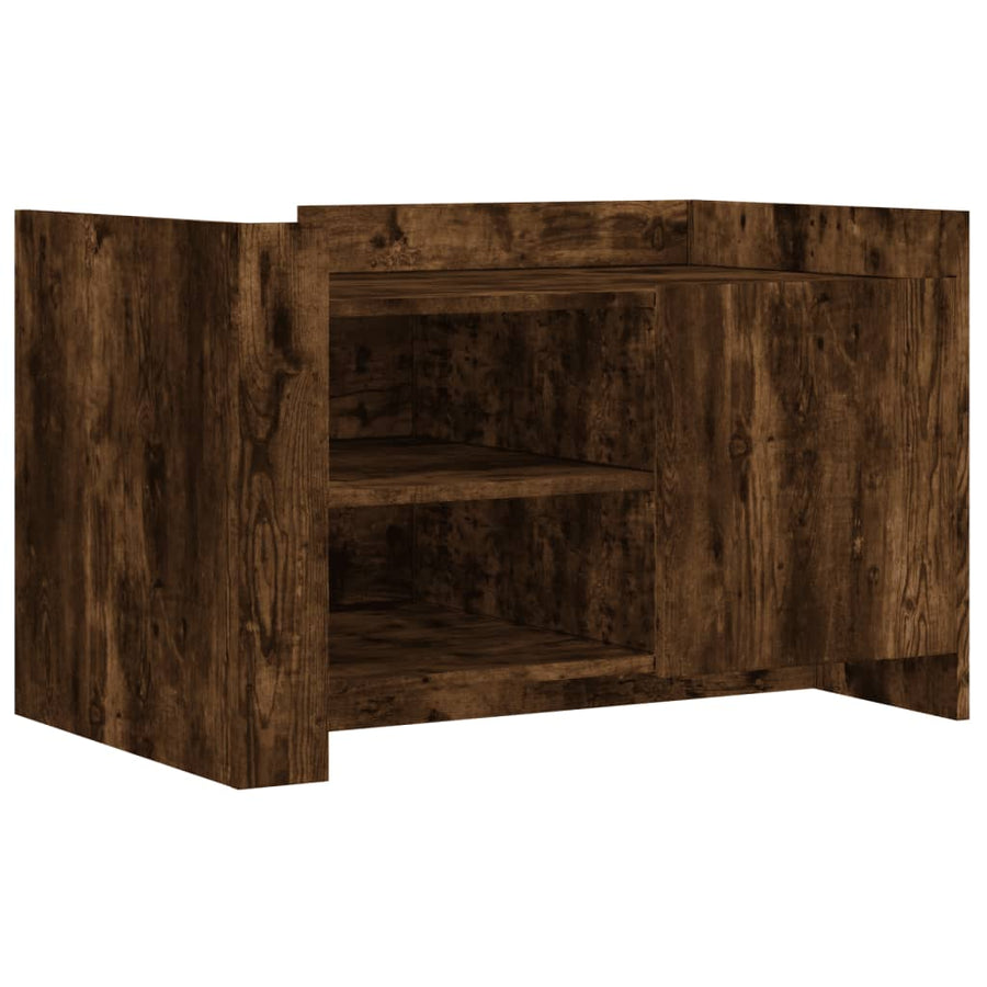Salontafel 80x50x50 cm bewerkt hout gerookt eikenkleurig