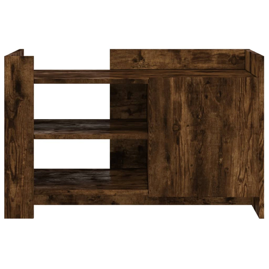 Salontafel 80x50x50 cm bewerkt hout gerookt eikenkleurig