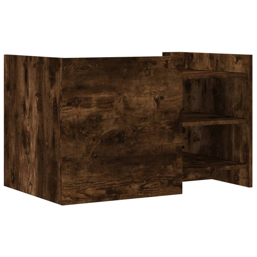 Salontafel 80x50x50 cm bewerkt hout gerookt eikenkleurig
