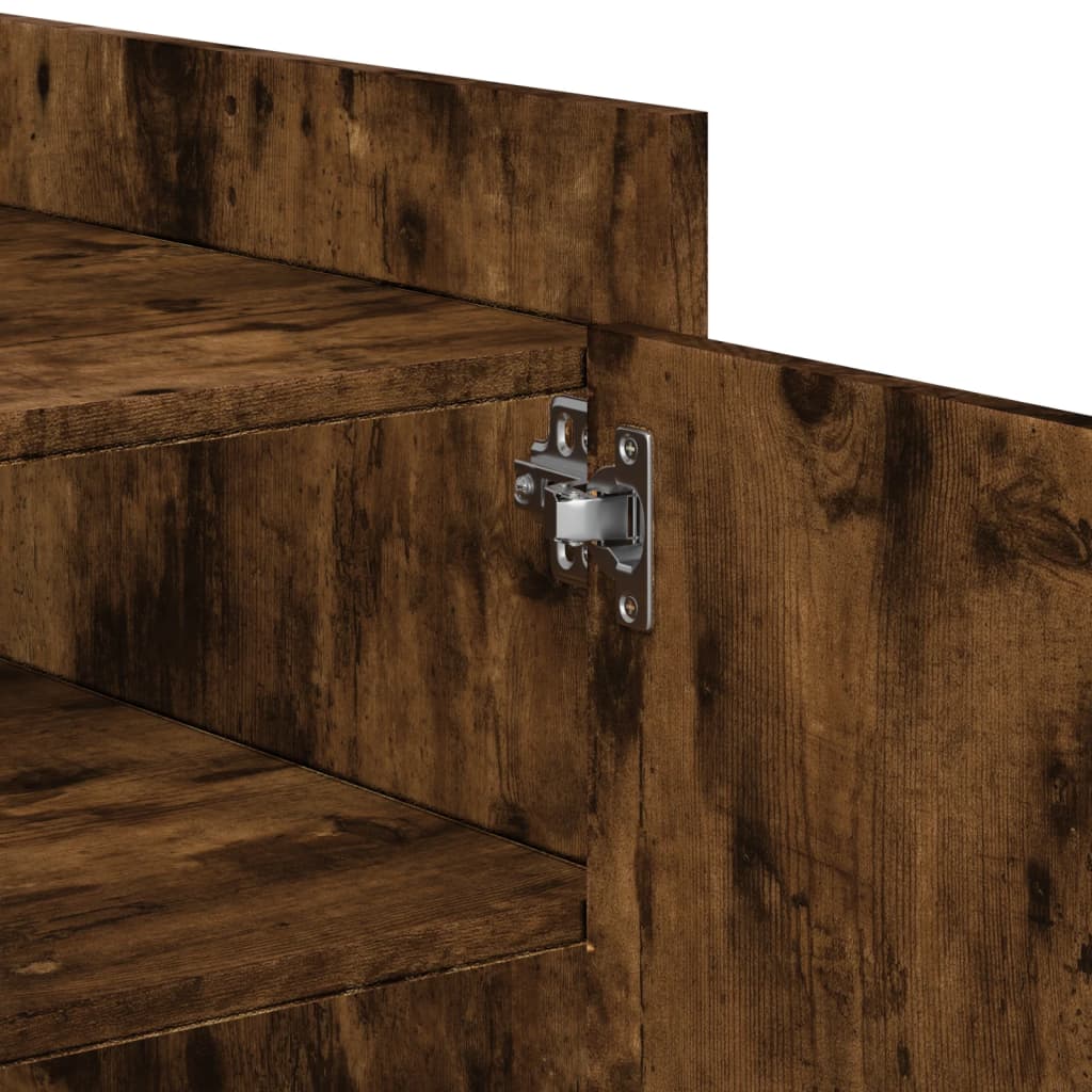 Salontafel 80x50x50 cm bewerkt hout gerookt eikenkleurig