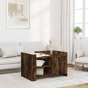 Salontafel 80x50x50 cm bewerkt hout gerookt eiken