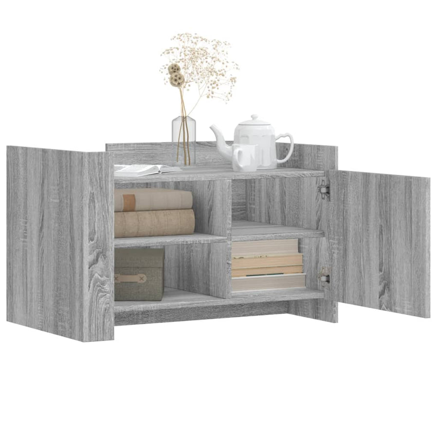 Salontafel 80x50x50 cm bewerkt hout grijs sonoma eikenkleur