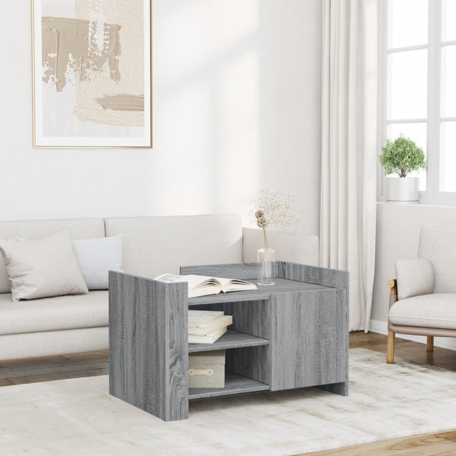 Salontafel 80x50x50 cm bewerkt hout grijs sonoma eikenkleur