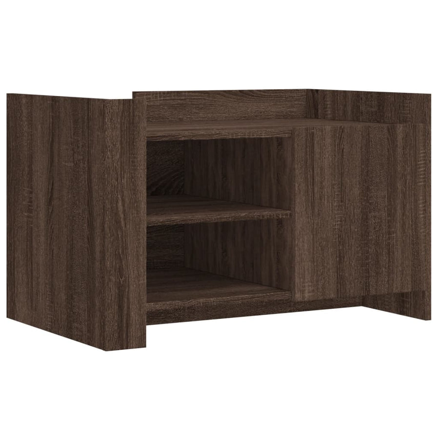 Salontafel 80x50x50 cm bewerkt hout bruin eikenkleur