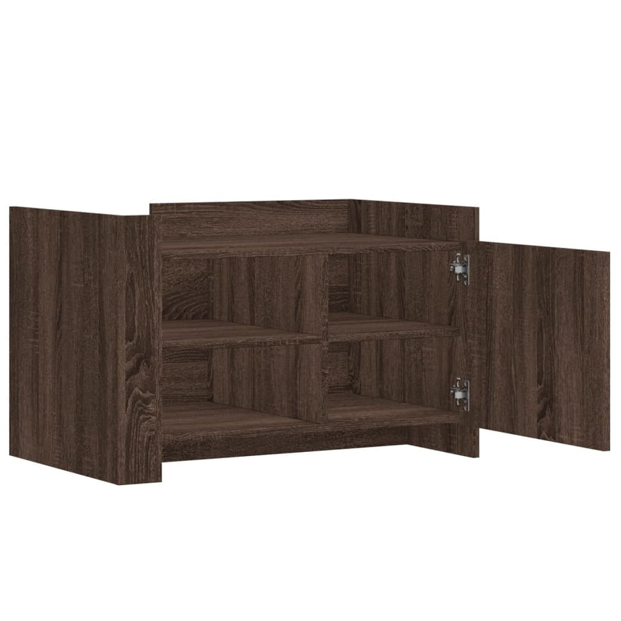 Salontafel 80x50x50 cm bewerkt hout bruin eikenkleur