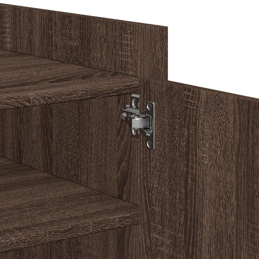 Salontafel 80x50x50 cm bewerkt hout bruin eikenkleur