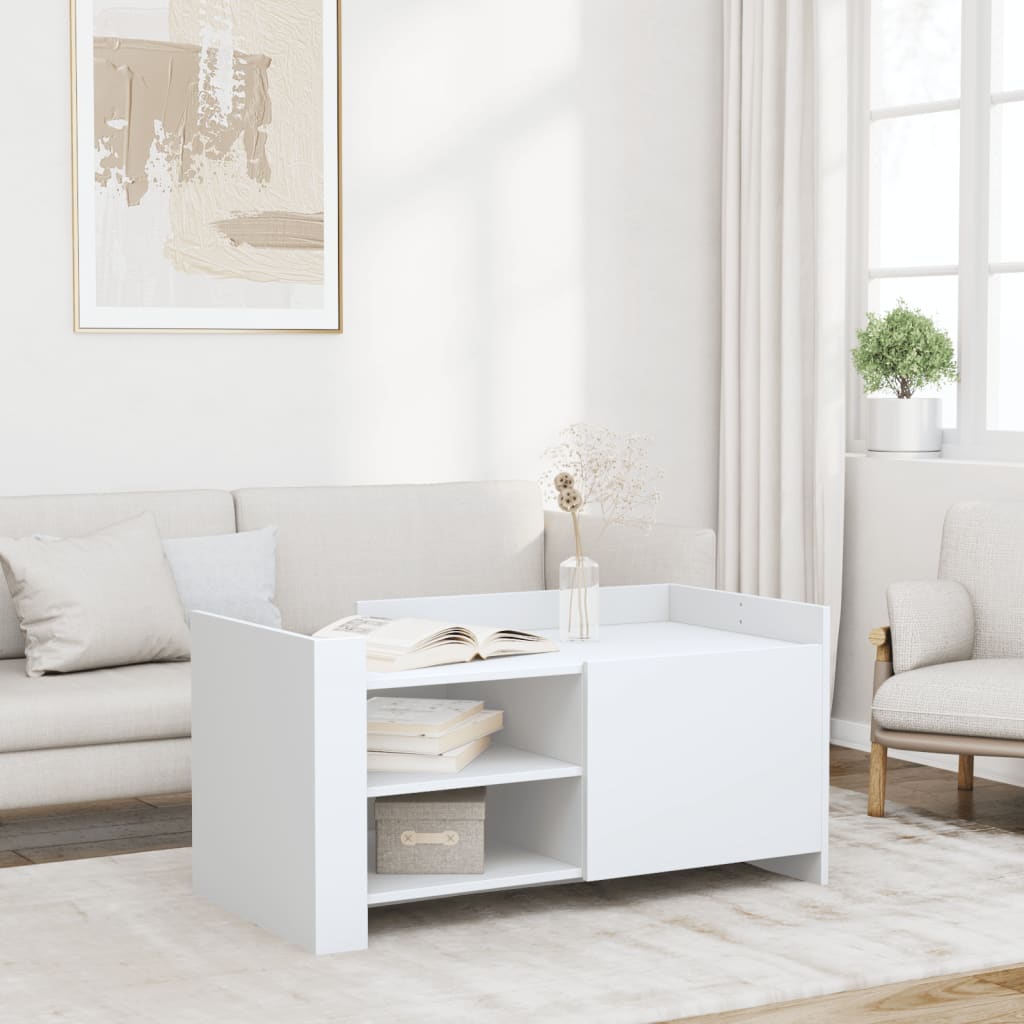 Salontafel 100x50x50 cm bewerkt hout wit