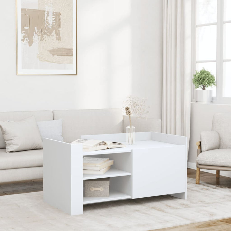 Salontafel 100x50x50 cm bewerkt hout wit