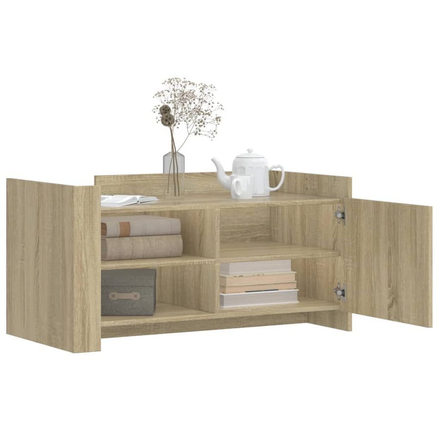 Salontafel 100x50x50 cm bewerkt hout sonoma eikenkleurig