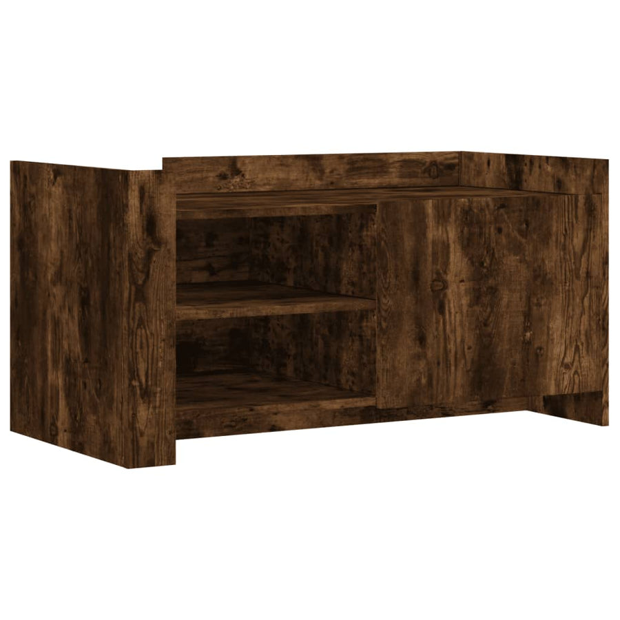 Salontafel 100x50x50 cm bewerkt hout gerookt eikenkleurig