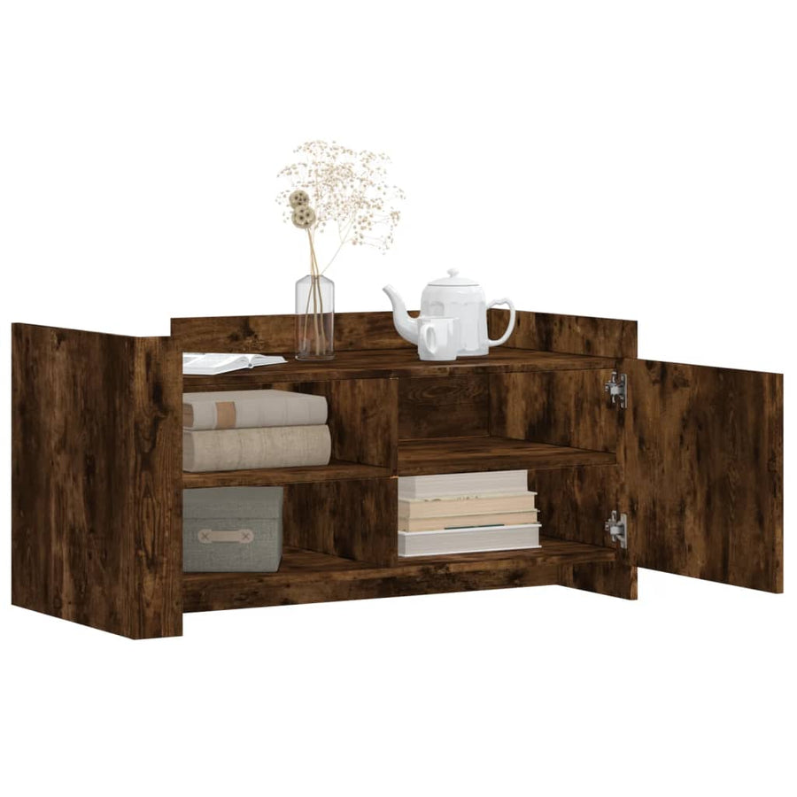 Salontafel 100x50x50 cm bewerkt hout gerookt eikenkleurig