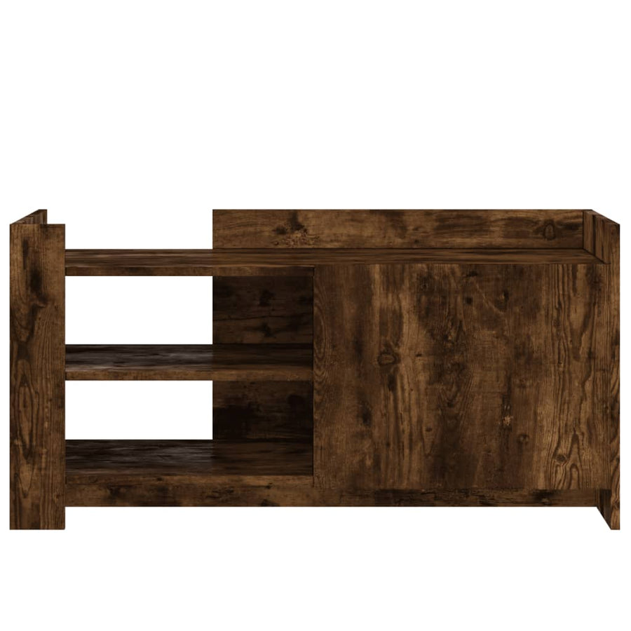 Salontafel 100x50x50 cm bewerkt hout gerookt eikenkleurig