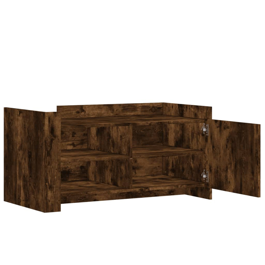 Salontafel 100x50x50 cm bewerkt hout gerookt eikenkleurig
